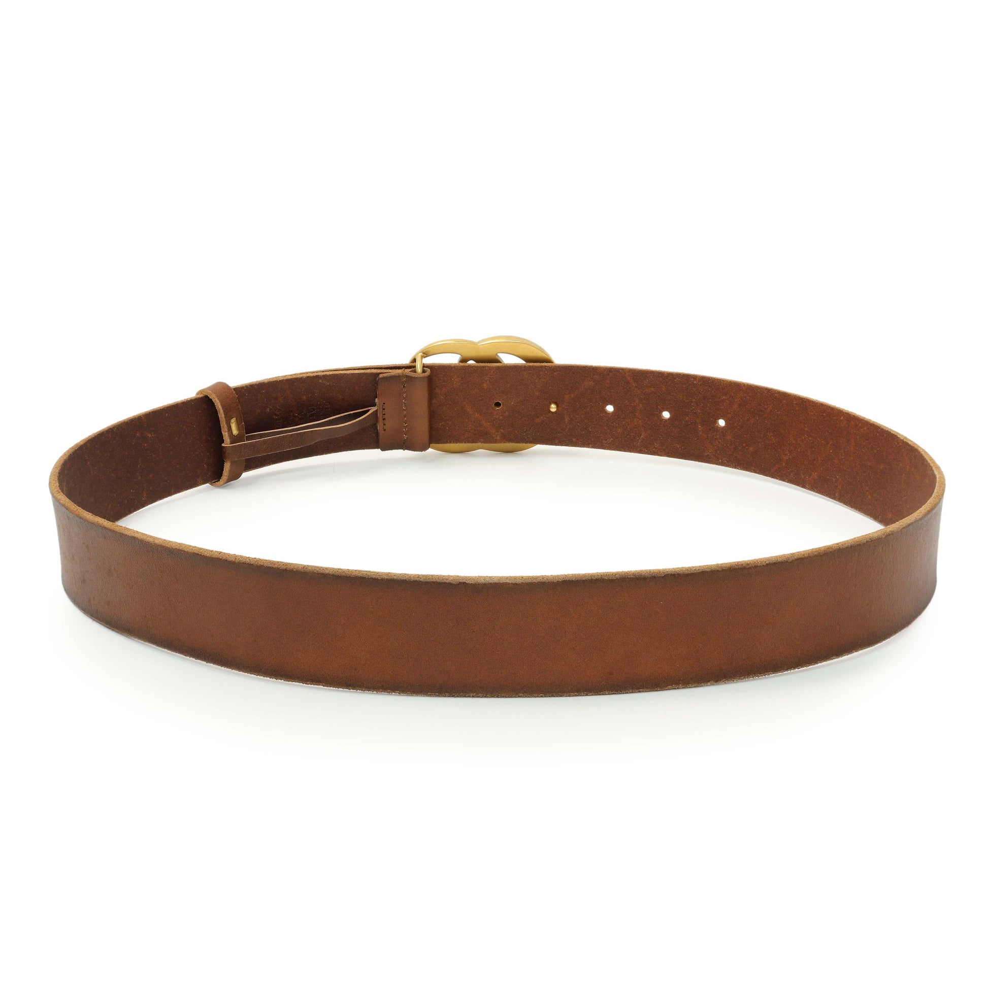 Exclusive Gucci Faded Calfskin Double G 40mm Belt — Side View