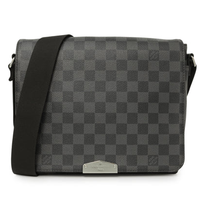 Exclusive Louis Vuitton Damier Graphite District PM — Front View