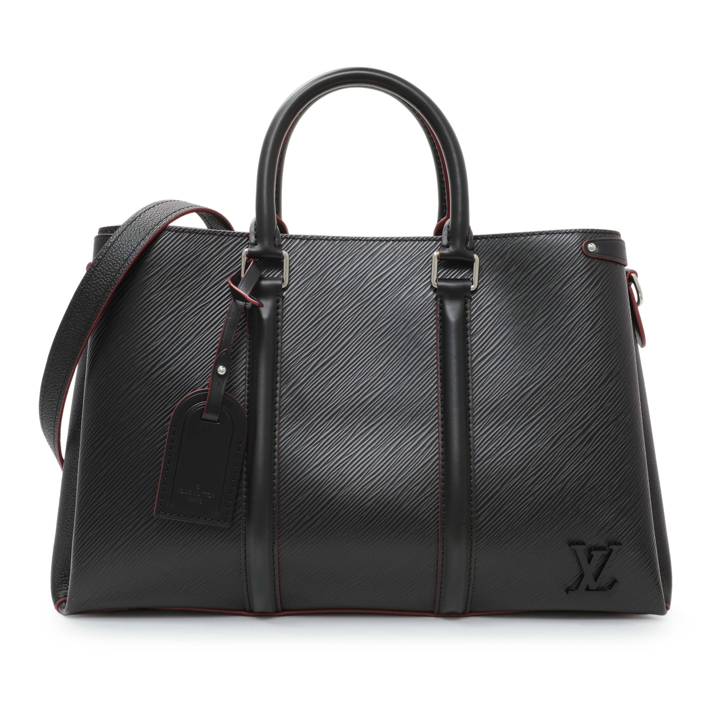 Exclusive Louis Vuitton Black Epi Soufflot MM — Front View