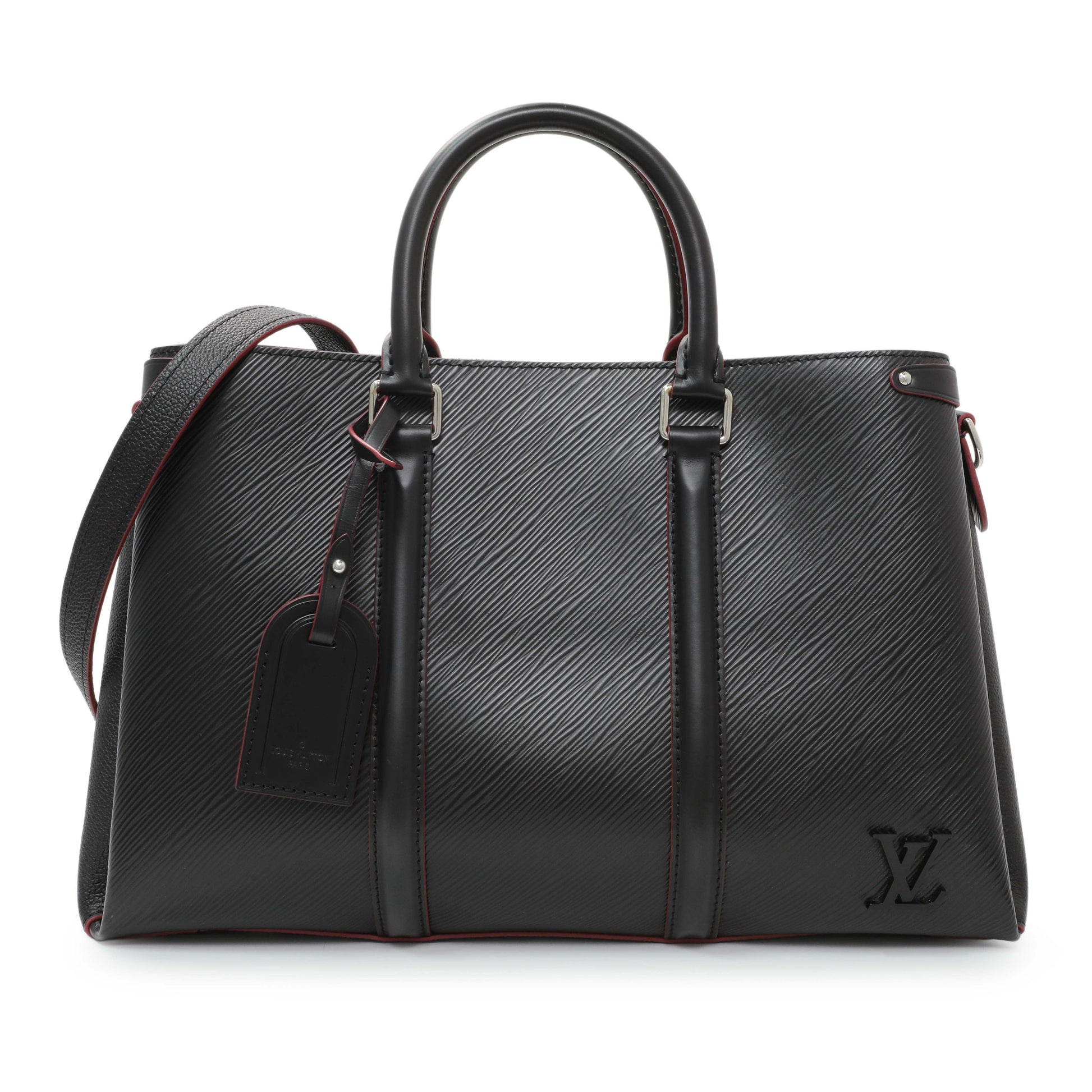 Exclusive Louis Vuitton Black Epi Soufflot MM — Front View