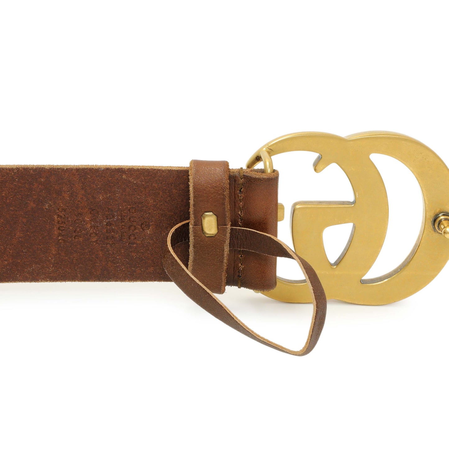 Exclusive Gucci Faded Calfskin Double G 40mm Belt — Top View