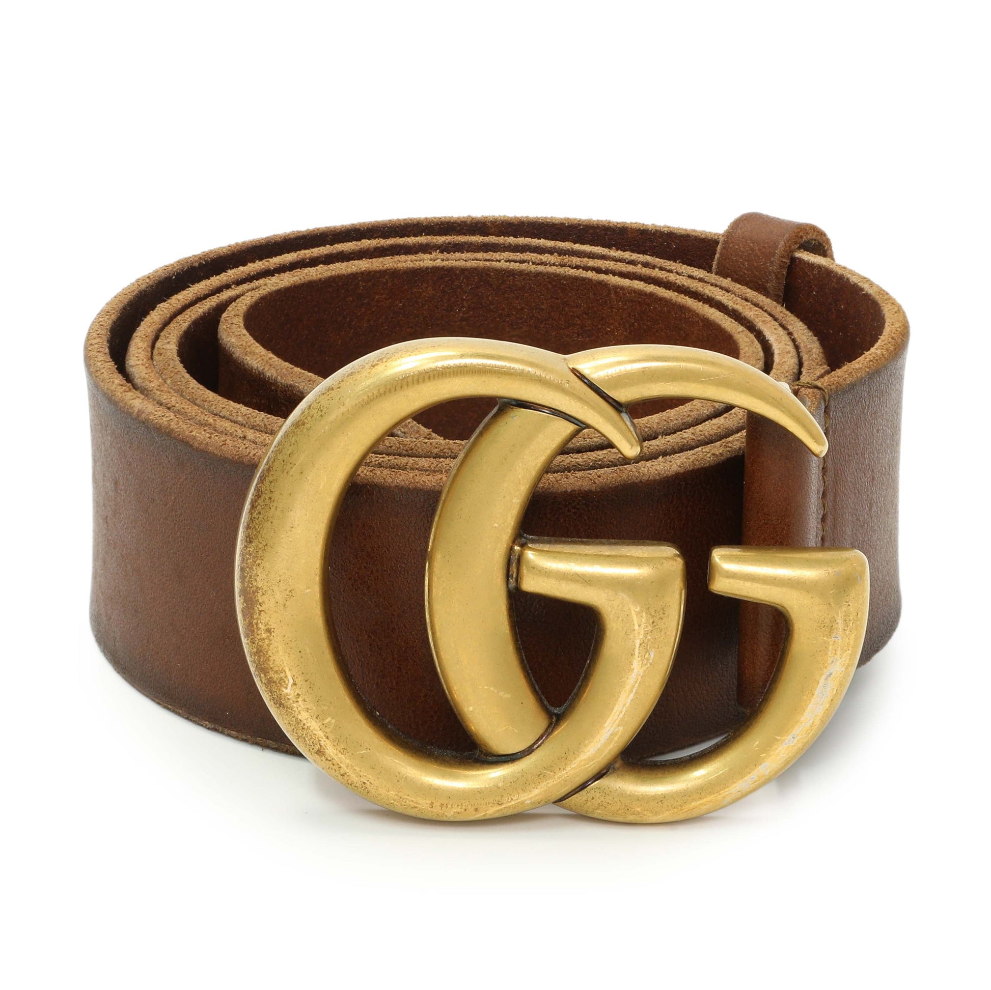 Exclusive Gucci Faded Calfskin Double G 40mm Belt — Back View