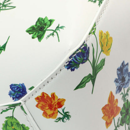 Exclusive Loewe White Flower Print Calfskin Small Puzzle Edge Bag — Top View