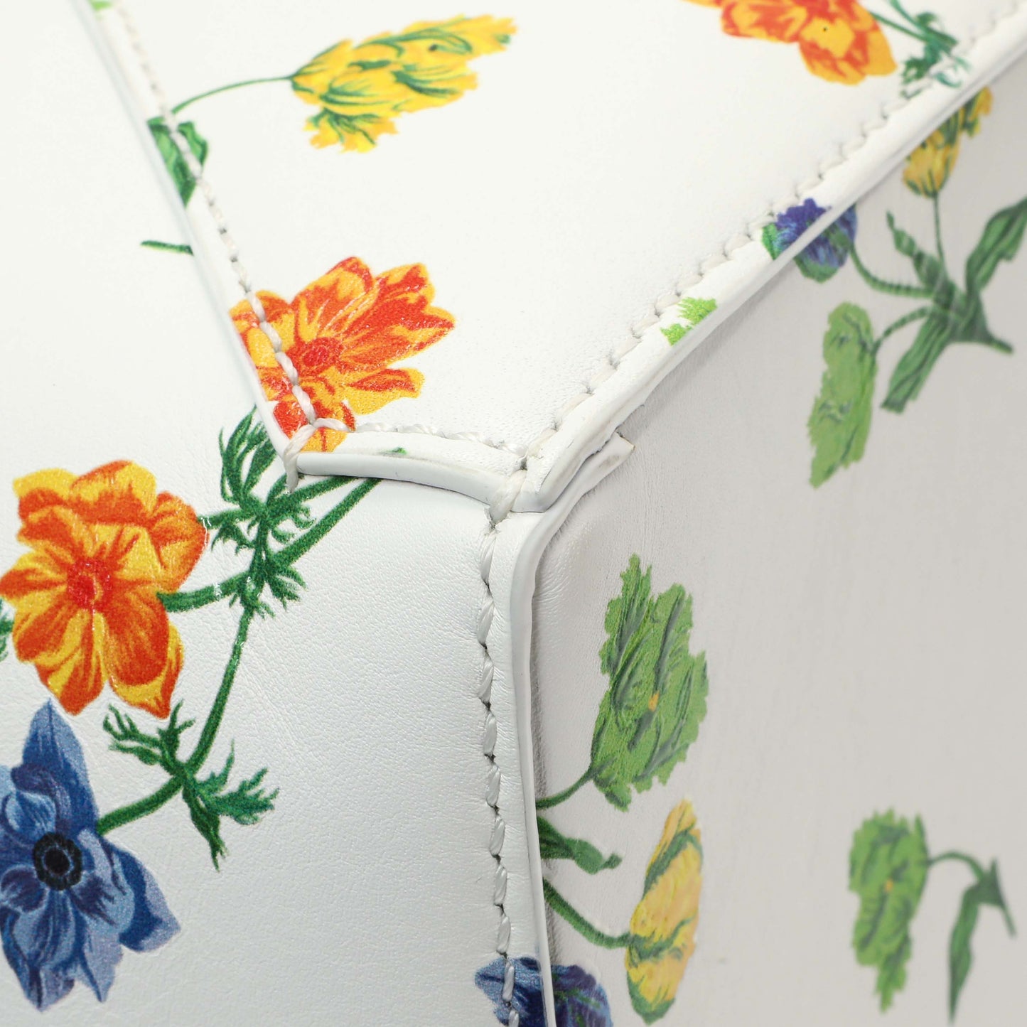Exclusive Loewe White Flower Print Calfskin Small Puzzle Edge Bag — Lifestyle View