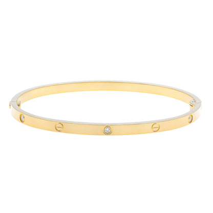 Exclusive Cartier 18K Yellow Gold 6 Diamond Small Love Bracelet — Side View