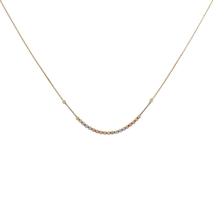 Exclusive 14K Tri-Gold Bead Necklace — Front View