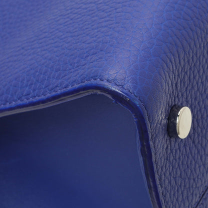 Exclusive Christian Dior Blue Bullcalf Medium Diorever Flap — Top View