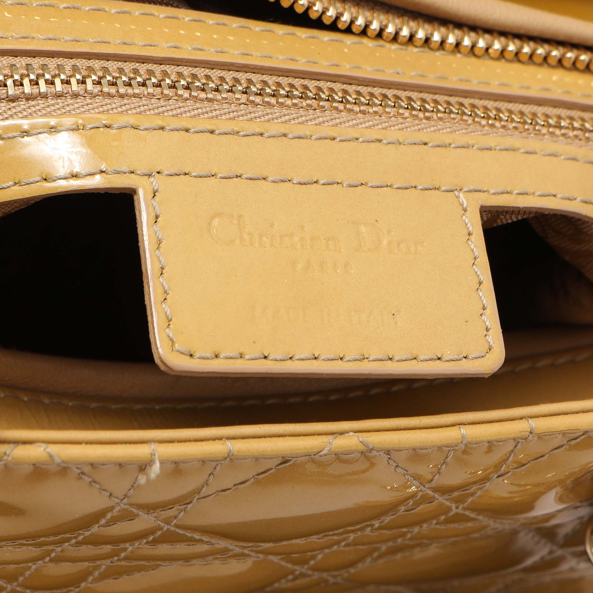 Exclusive Christian Dior Beige Patent Cannage Large Lady Dior — Alternate View 9