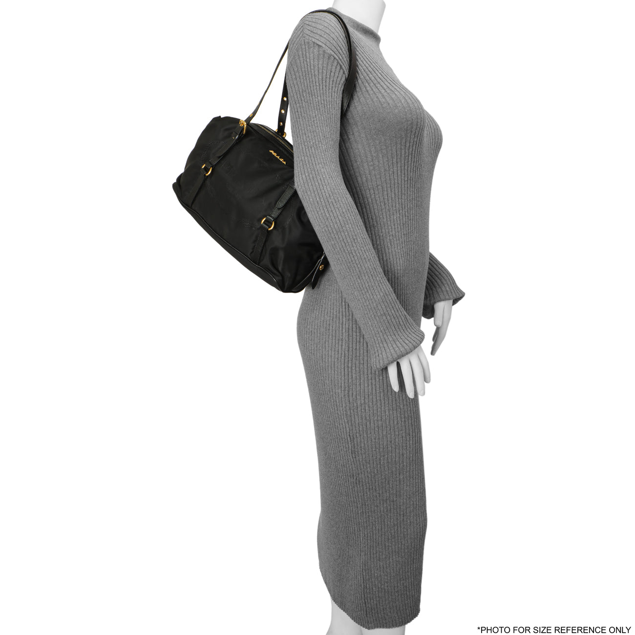 Exclusive Prada Black Nylon Canapa Shoulder Bag — Lifestyle View