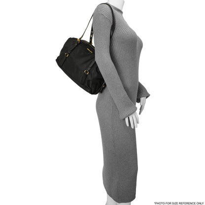 Exclusive Prada Black Nylon Canapa Shoulder Bag — Lifestyle View