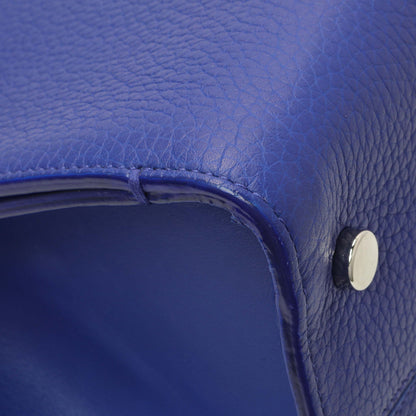 Exclusive Christian Dior Blue Bullcalf Medium Diorever Flap — Lifestyle View