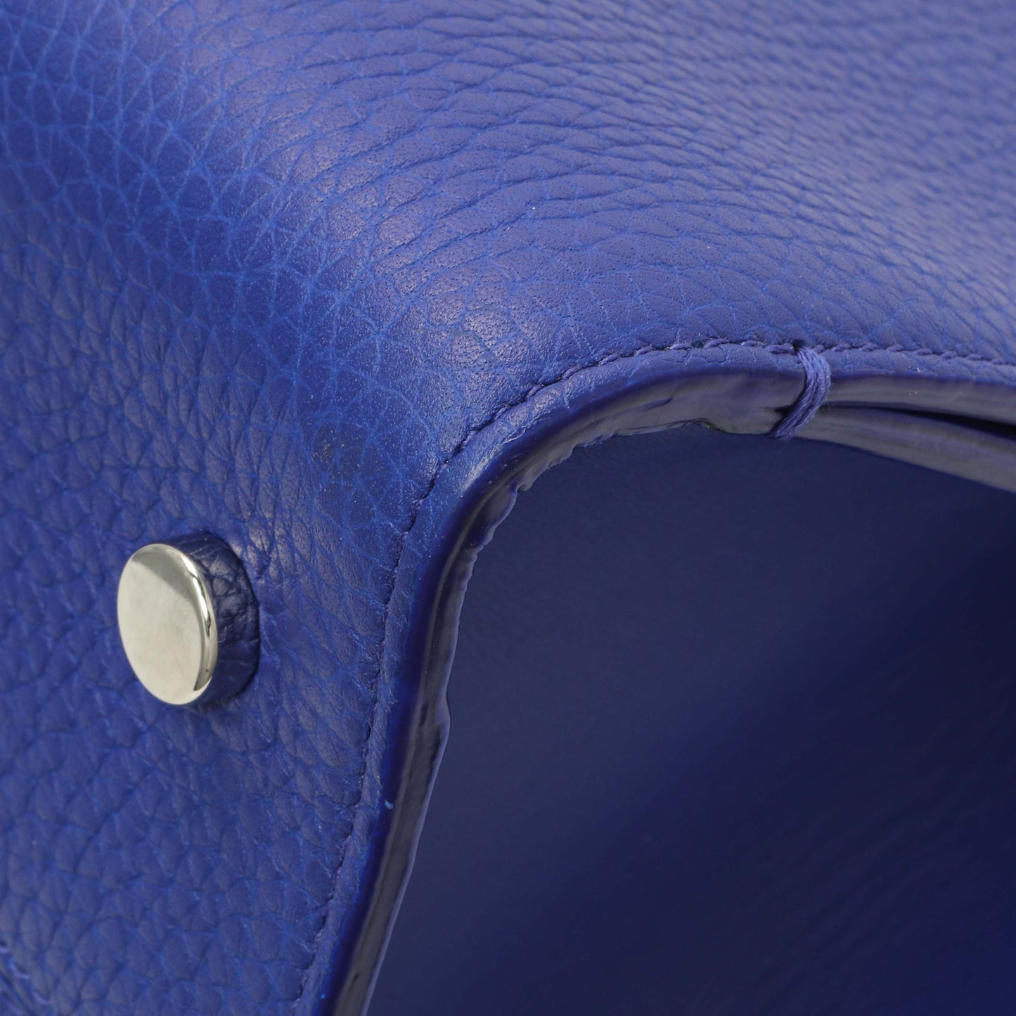 Exclusive Christian Dior Blue Bullcalf Medium Diorever Flap — Alternate View 7
