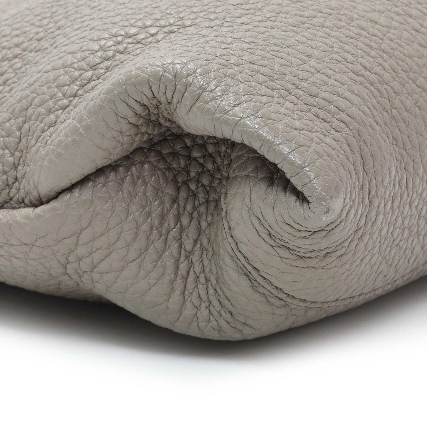 Exclusive Prada Grey Vitello Daino Soft Zippered Shoulder Bag — Top View