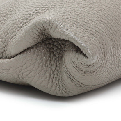 Exclusive Prada Grey Vitello Daino Soft Zippered Shoulder Bag — Top View