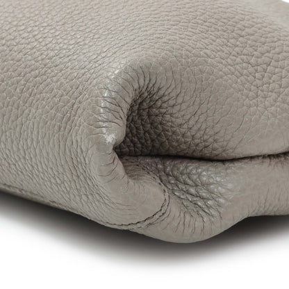 Exclusive Prada Grey Vitello Daino Soft Zippered Shoulder Bag — Detail View