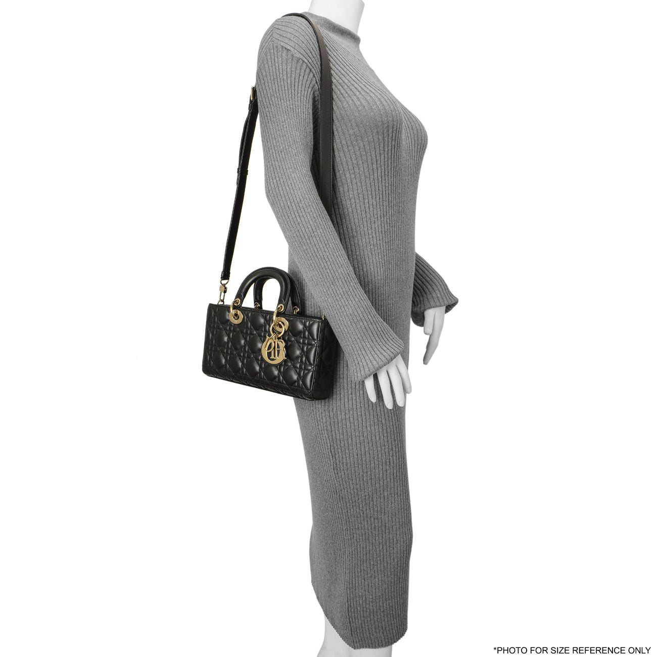 Exclusive Christian Dior Black Lambskin Cannage Medium Lady D-Joy — Alternate View 14