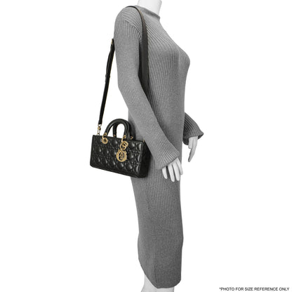 Exclusive Christian Dior Black Lambskin Cannage Medium Lady D-Joy — Alternate View 14