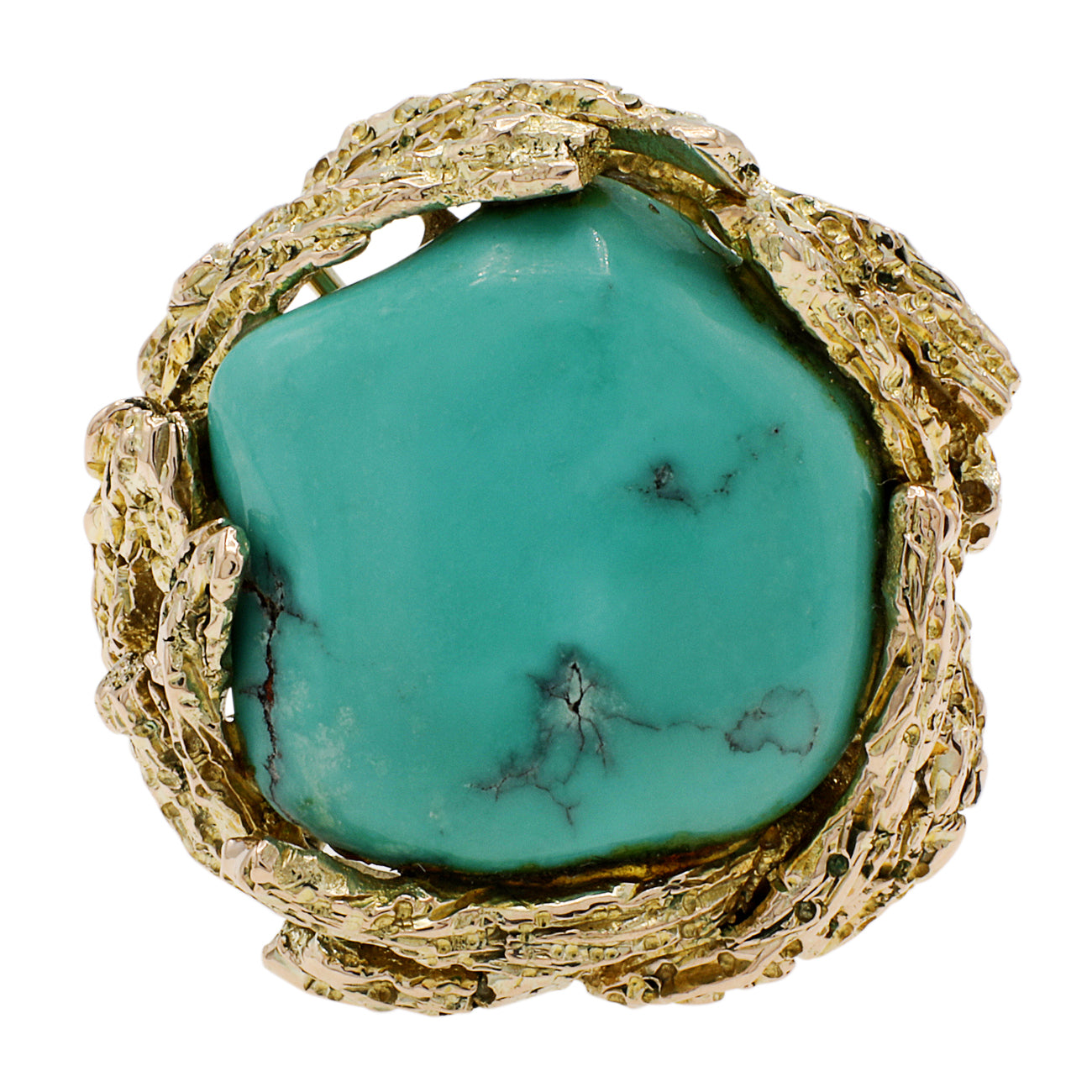 Exclusive 14K Yellow Gold Turquoise Ring — 5 — Front View