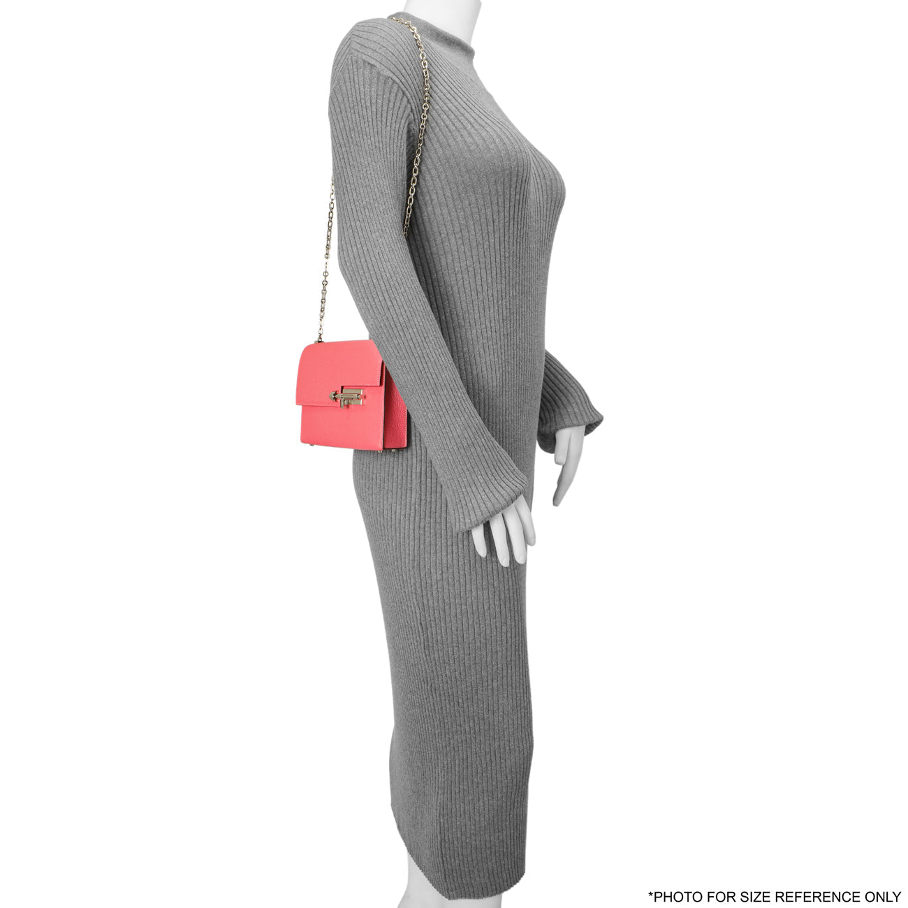 Exclusive Hermes Rose Azalee Chevre Mysore Mini Verrou Chaine — Alternate View 12
