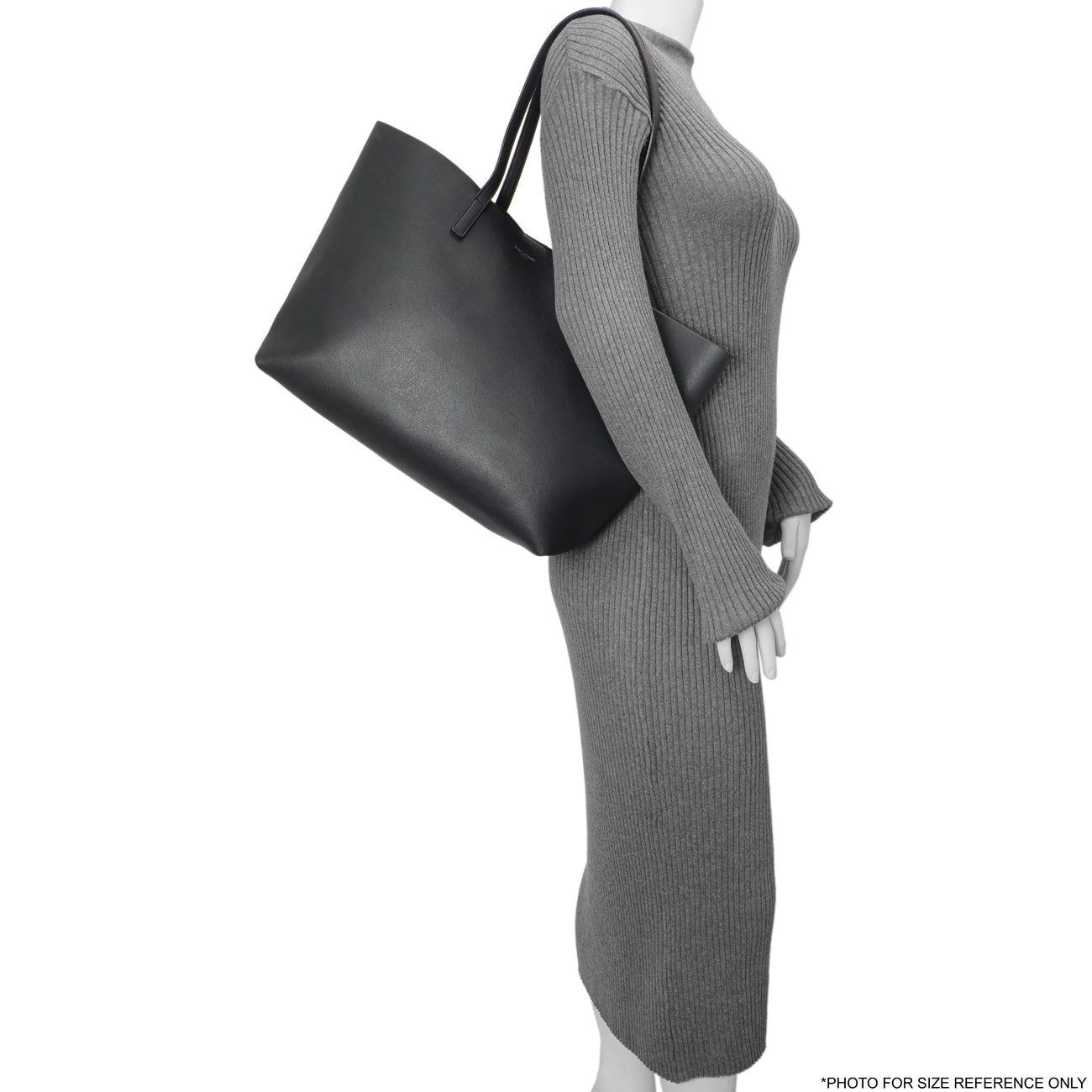 Exclusive Saint Laurent Navy Calfskin Large Shopping Tote — Alternate View 11