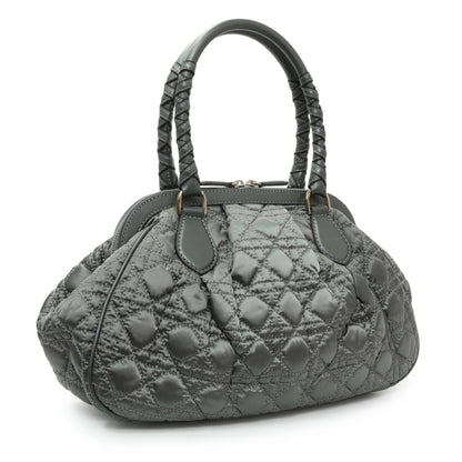 Exclusive Christian Dior Grey Satin Cannage Charming Doctors Bag — Side View