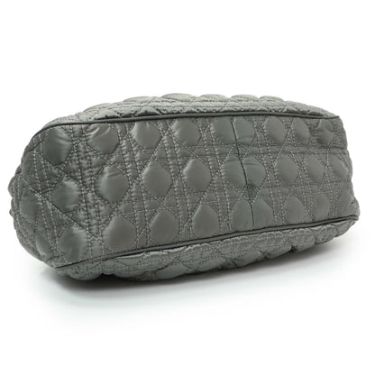Exclusive Christian Dior Grey Satin Cannage Charming Doctors Bag — Back View