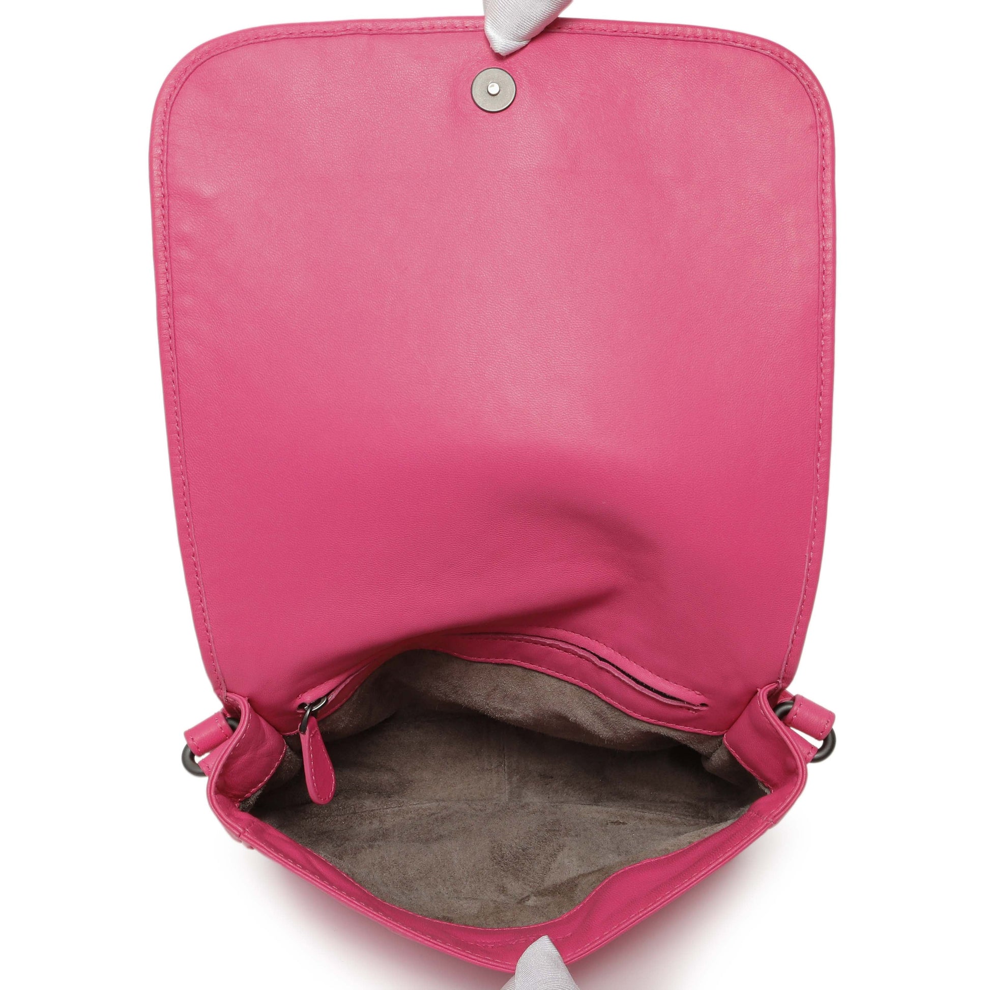 Exclusive Bottega Veneta Pink Nappa Intrecciato Mini Flap Crossbody — Top View