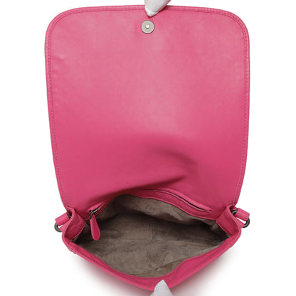 Exclusive Bottega Veneta Pink Nappa Intrecciato Mini Flap Crossbody — Top View