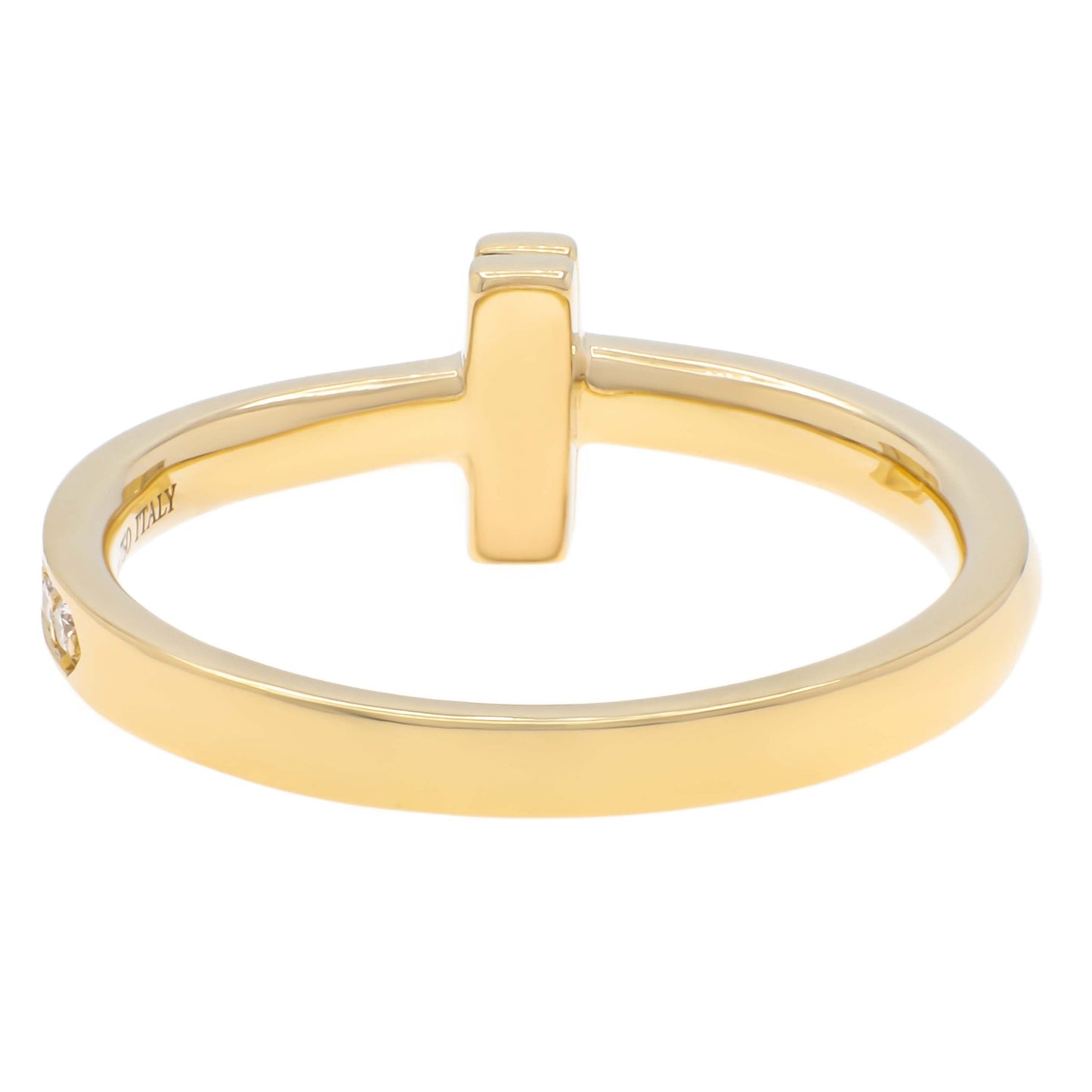 Exclusive Tiffany & Co. 18K Yellow Gold Diamond T1 Ring — Side View