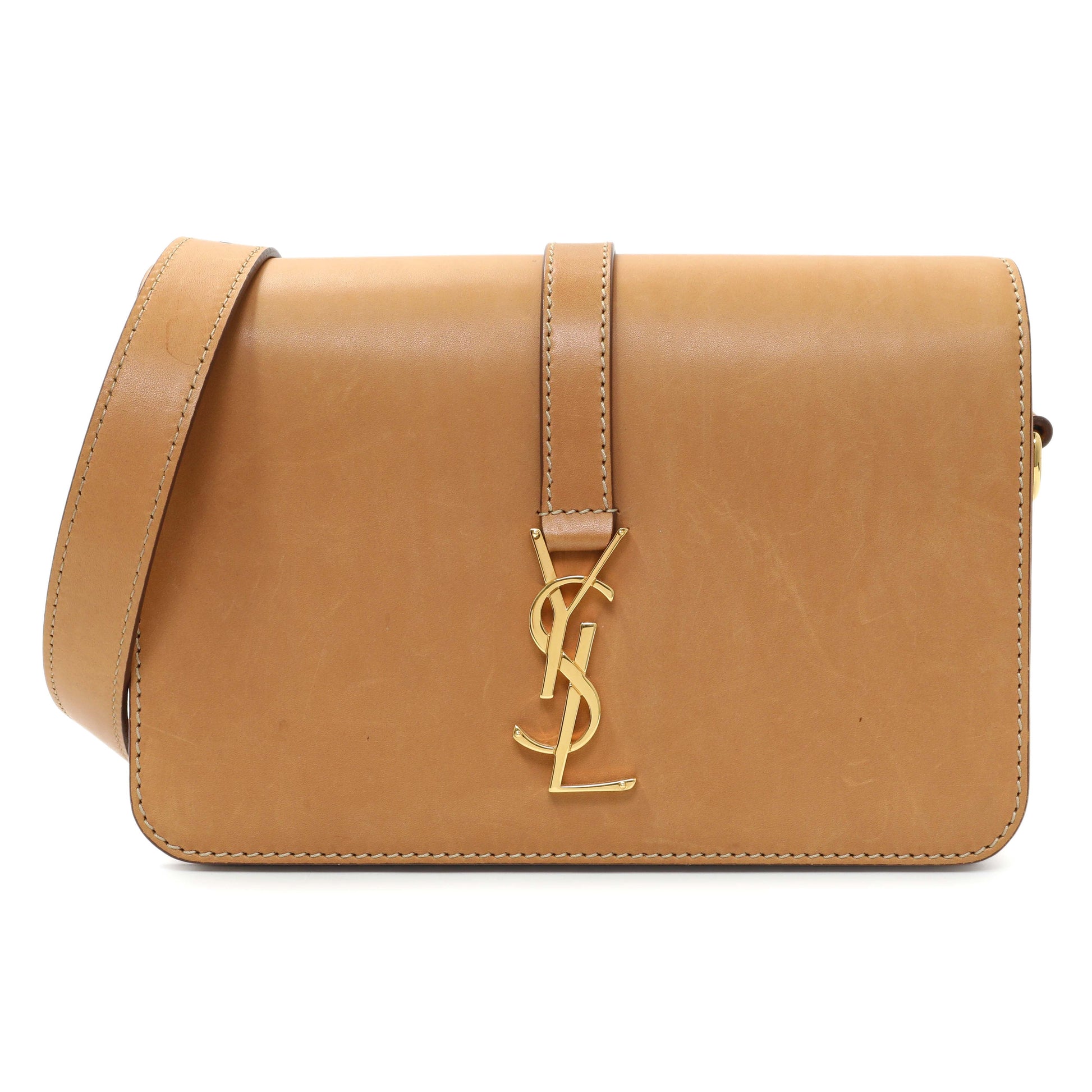 Exclusive Saint Laurent Calfskin University Shoulder Bag — Front View