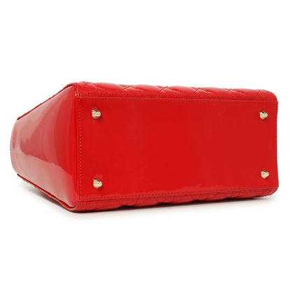 Exclusive Christian Dior Red Patent Cannage Medium Lady Dior — Back View