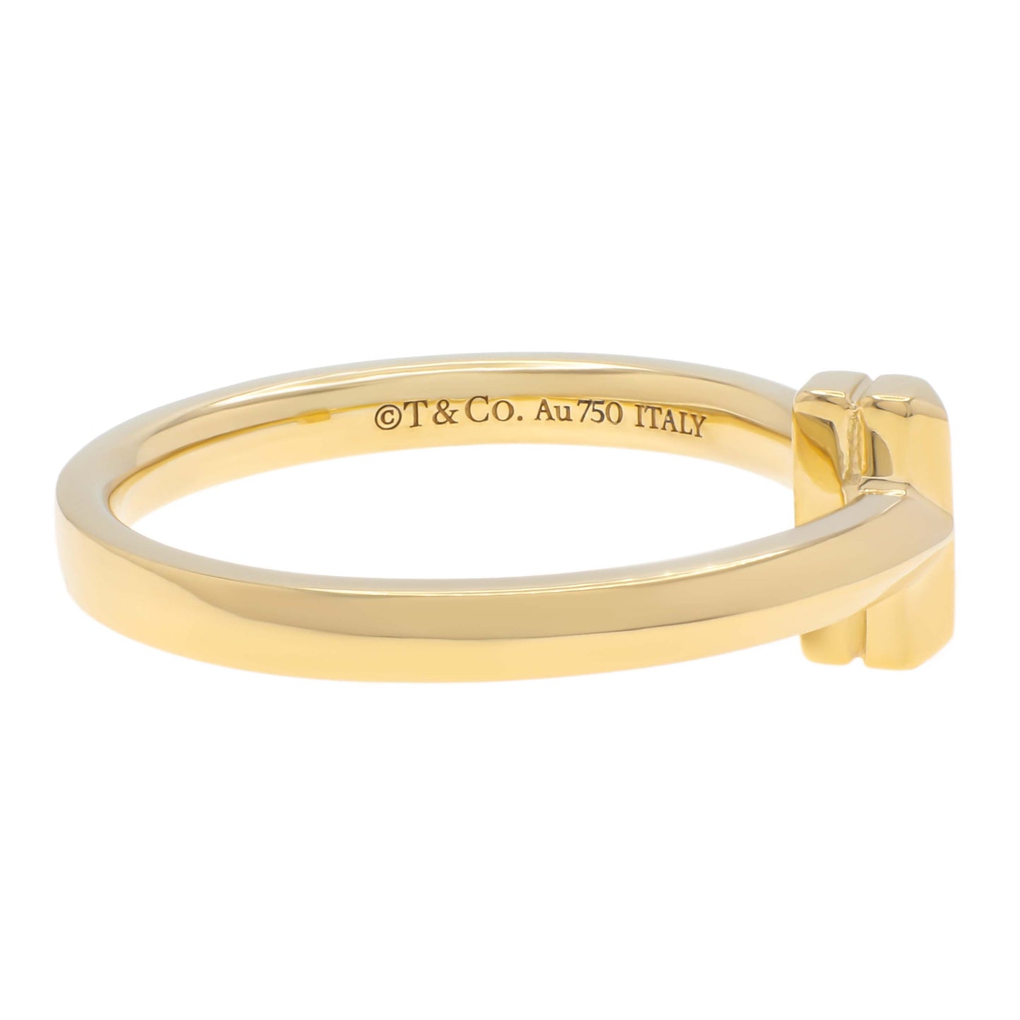 Exclusive Tiffany & Co. 18K Yellow Gold Diamond T1 Ring — Back View