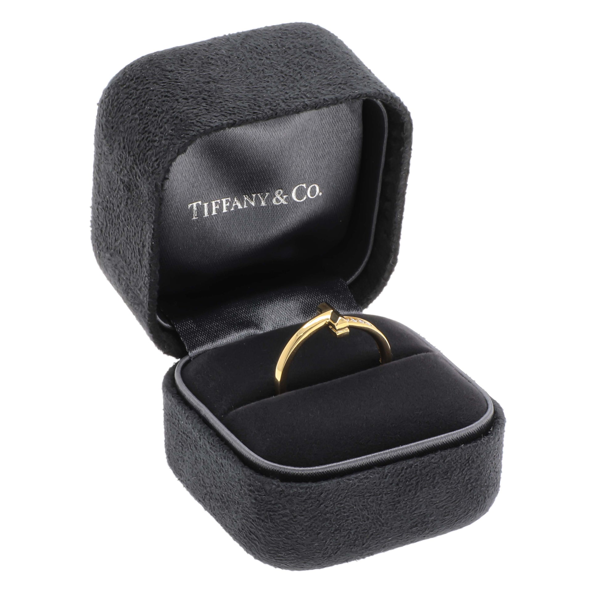 Exclusive Tiffany & Co. 18K Yellow Gold Diamond T1 Ring — Top View