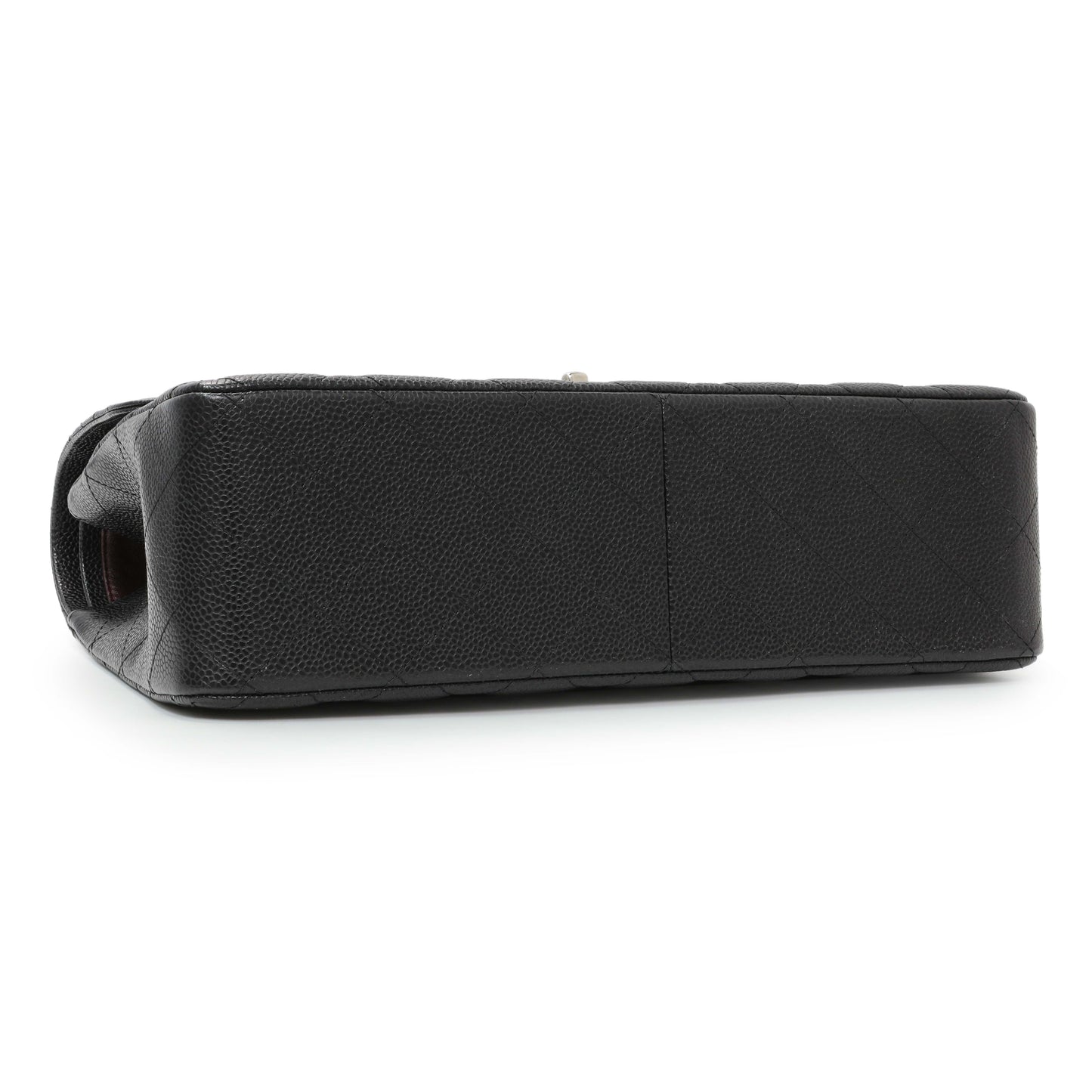 Exclusive Chanel Black Caviar Jumbo Classic Double Flap — Back View