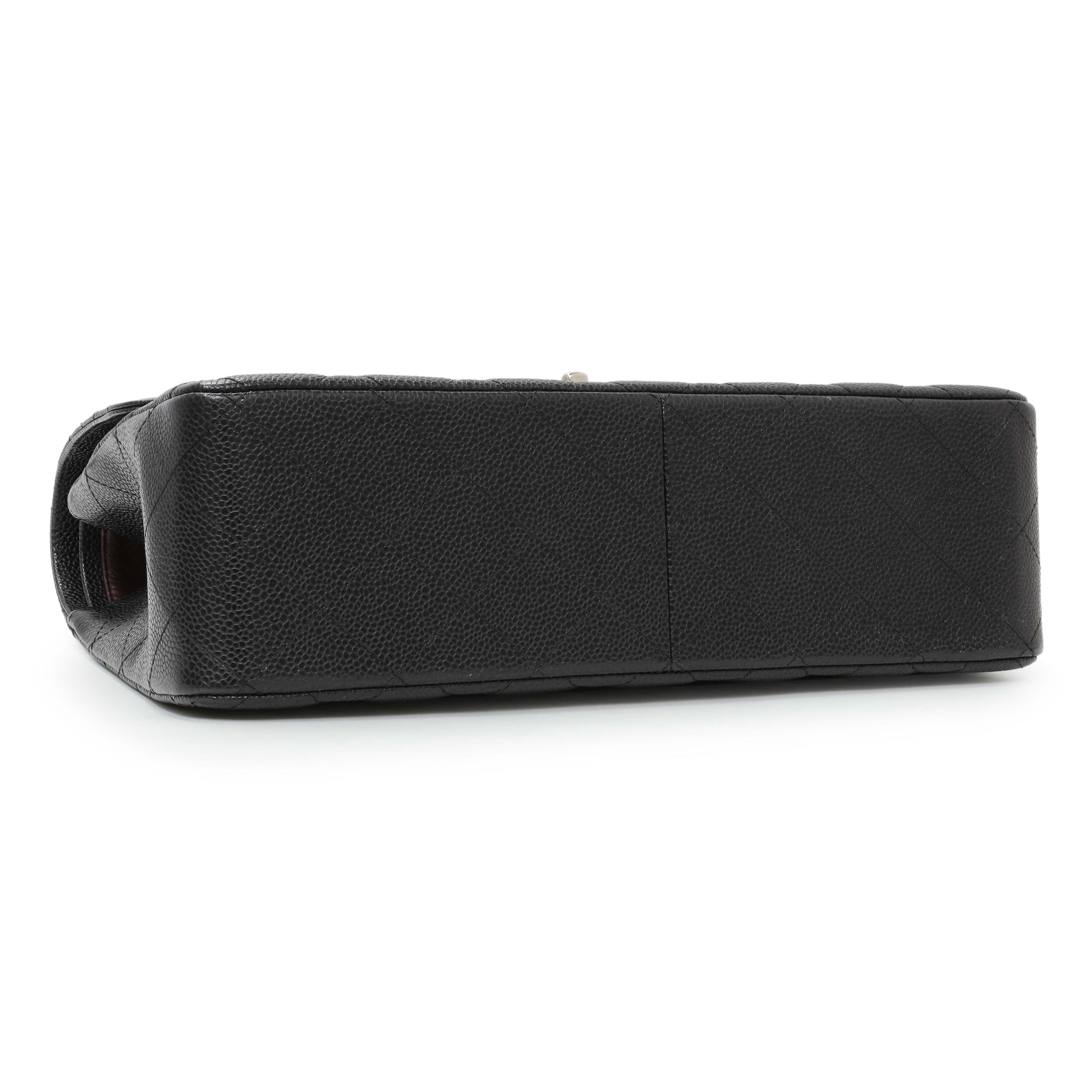 Exclusive Chanel Black Caviar Jumbo Classic Double Flap — Back View