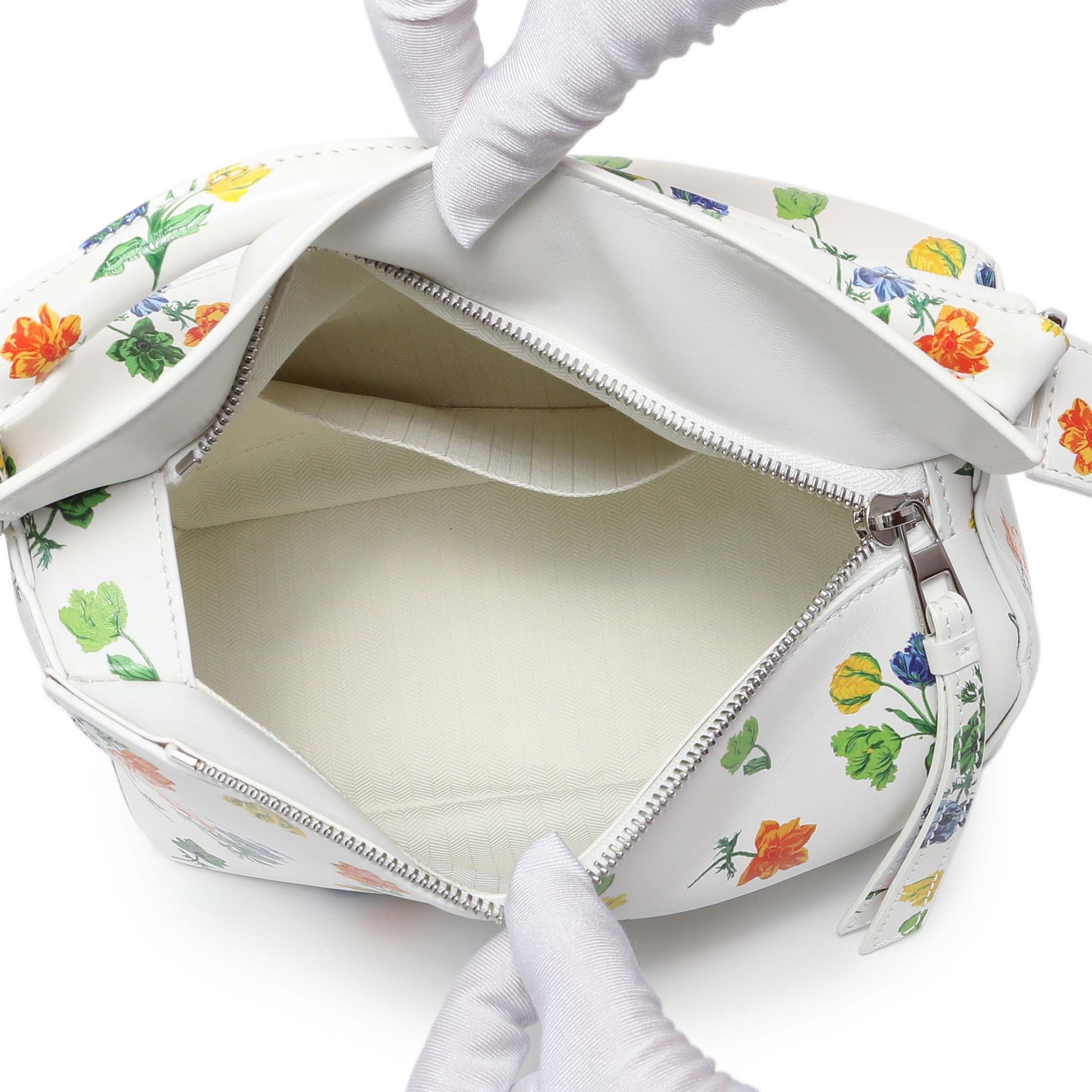 Exclusive Loewe White Flower Print Calfskin Small Puzzle Edge Bag — Alternate View 8