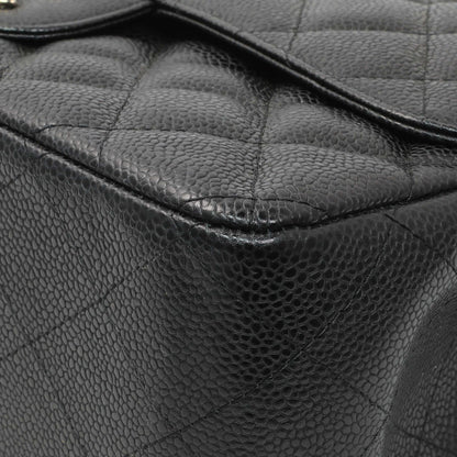 Exclusive Chanel Black Caviar Jumbo Classic Double Flap — Detail View