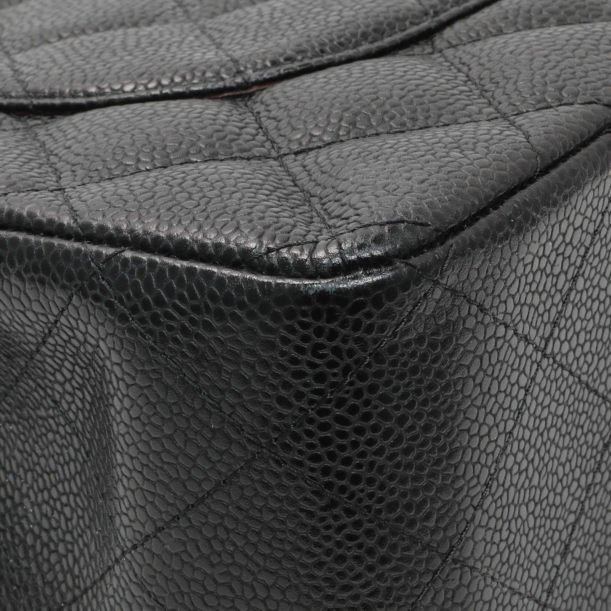 Exclusive Chanel Black Caviar Jumbo Classic Double Flap — Lifestyle View