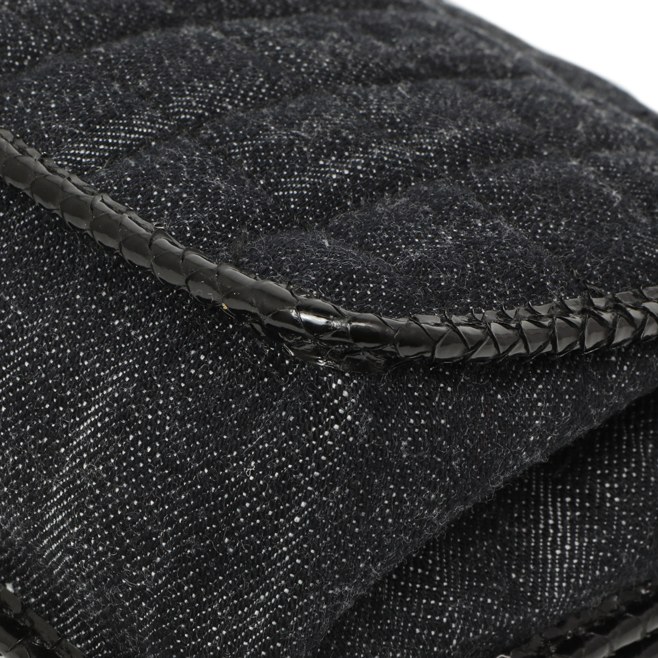 Exclusive Chanel Python Denim Square Quilt Chain Flap — Alternate View 7