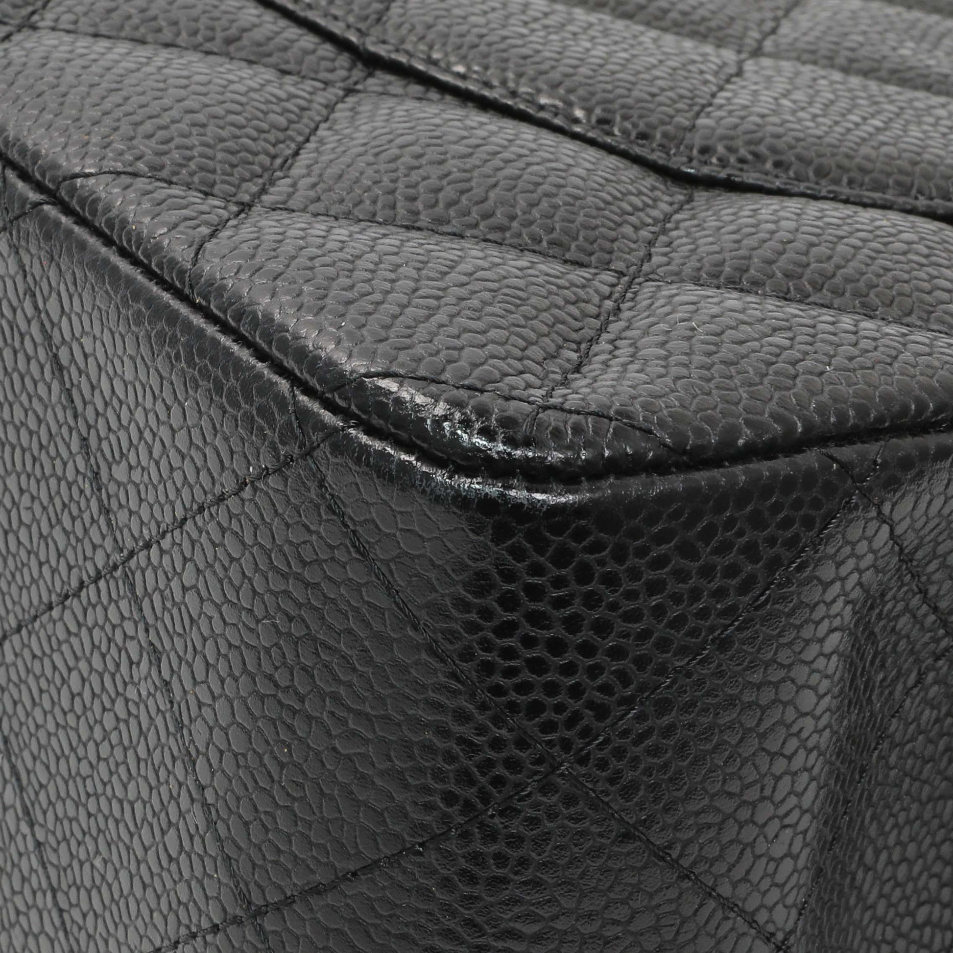 Exclusive Chanel Black Caviar Jumbo Classic Double Flap — Alternate View 7
