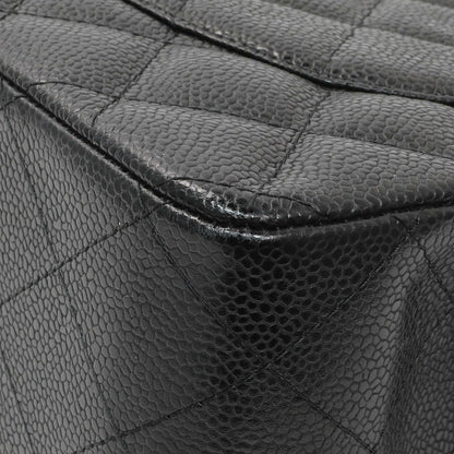 Exclusive Chanel Black Caviar Jumbo Classic Double Flap — Alternate View 7
