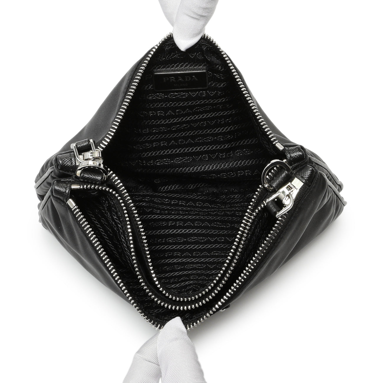 Exclusive Prada Black Nylon Re-Edition 2000 Messenger Bag — Lifestyle View