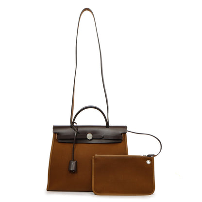 Exclusive Hermes Ebene Toile Herbag Zip 31 — Front View