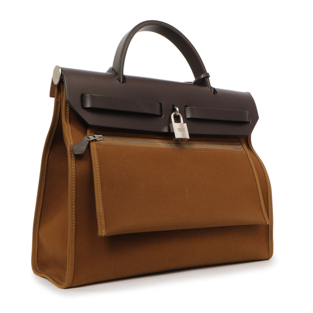 Exclusive Hermes Ebene Toile Herbag Zip 31 — Back View