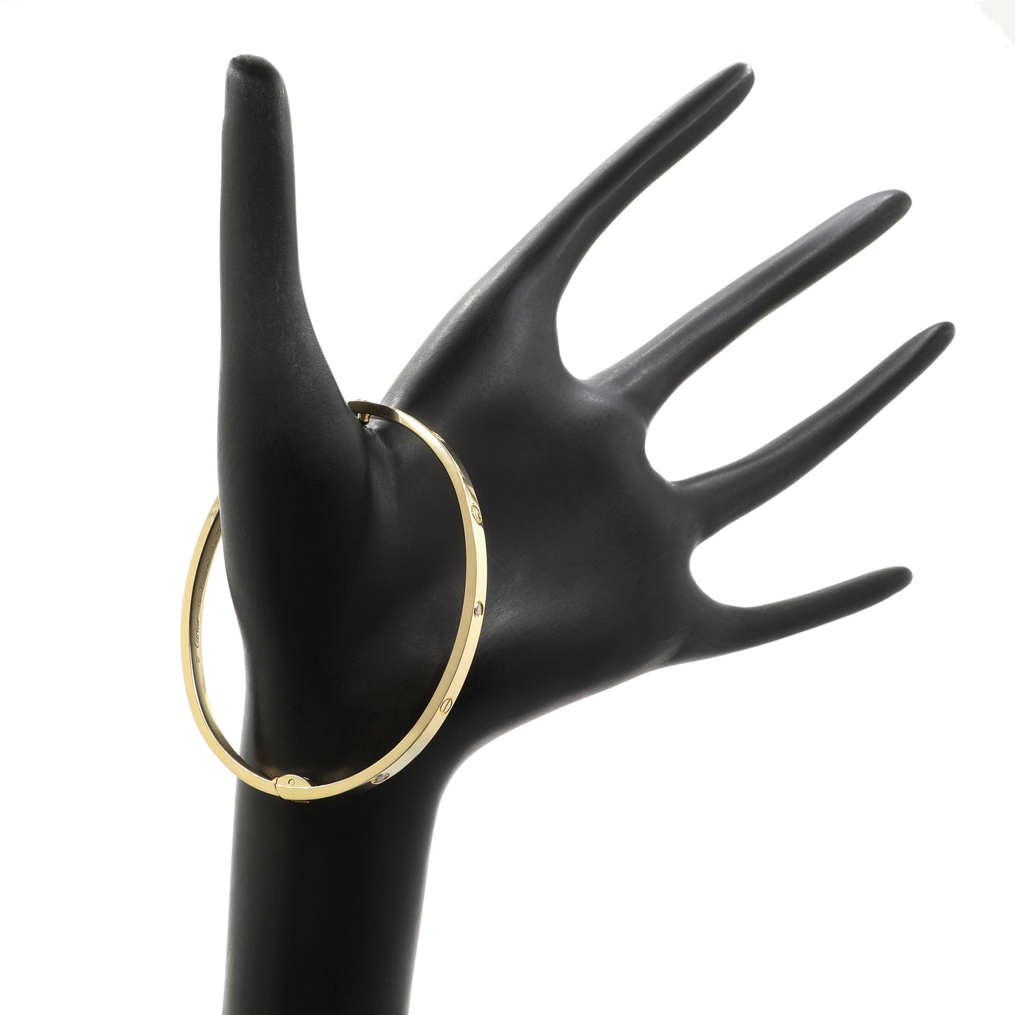Exclusive Cartier 18K Yellow Gold 6 Diamond Small Love Bracelet — Back View