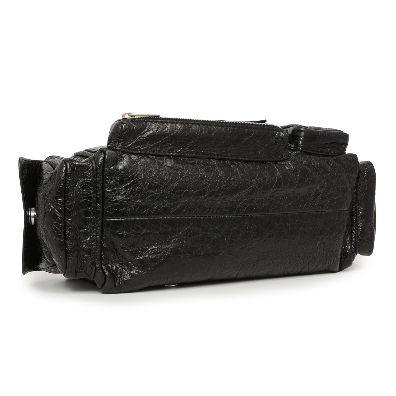 Exclusive Balenciaga Black Lambskin Superbusy XS Sling Bag — Back View
