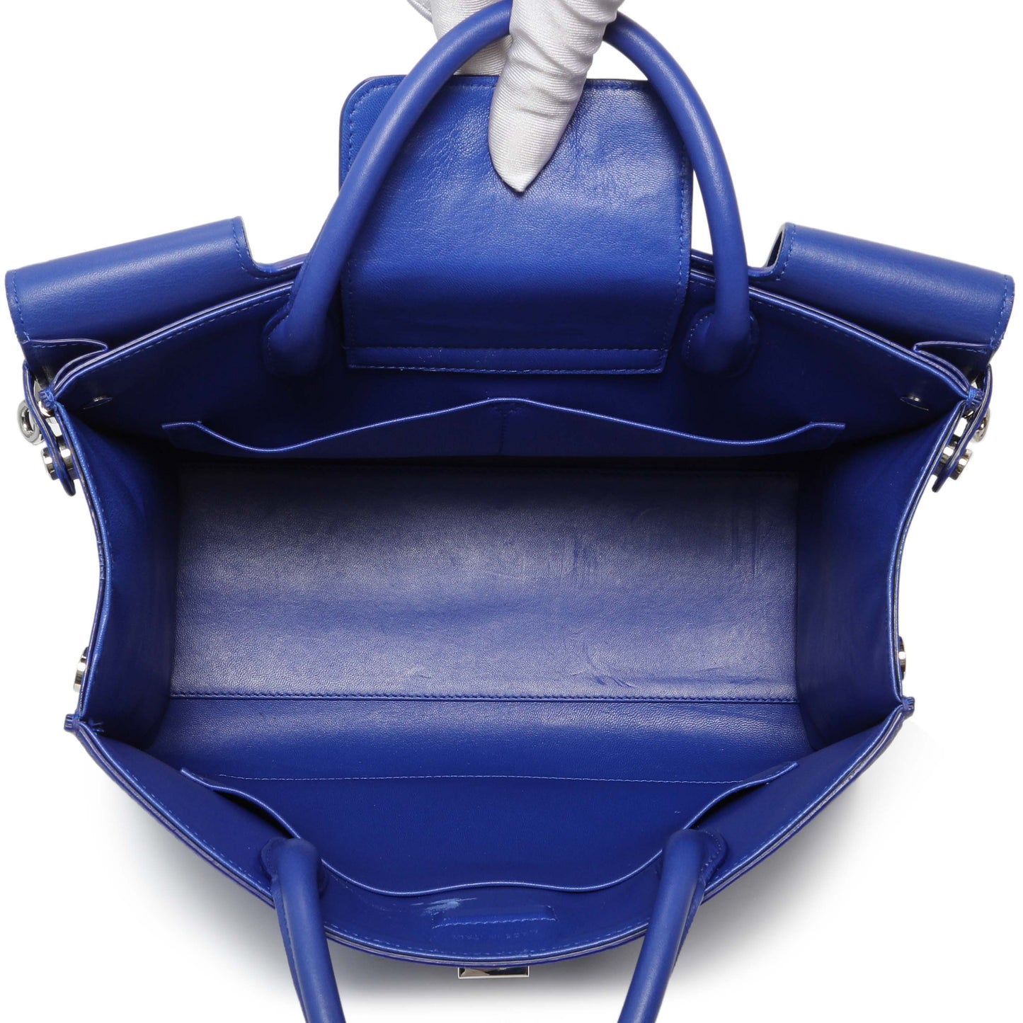 Exclusive Christian Dior Blue Bullcalf Medium Diorever Flap — Alternate View 8