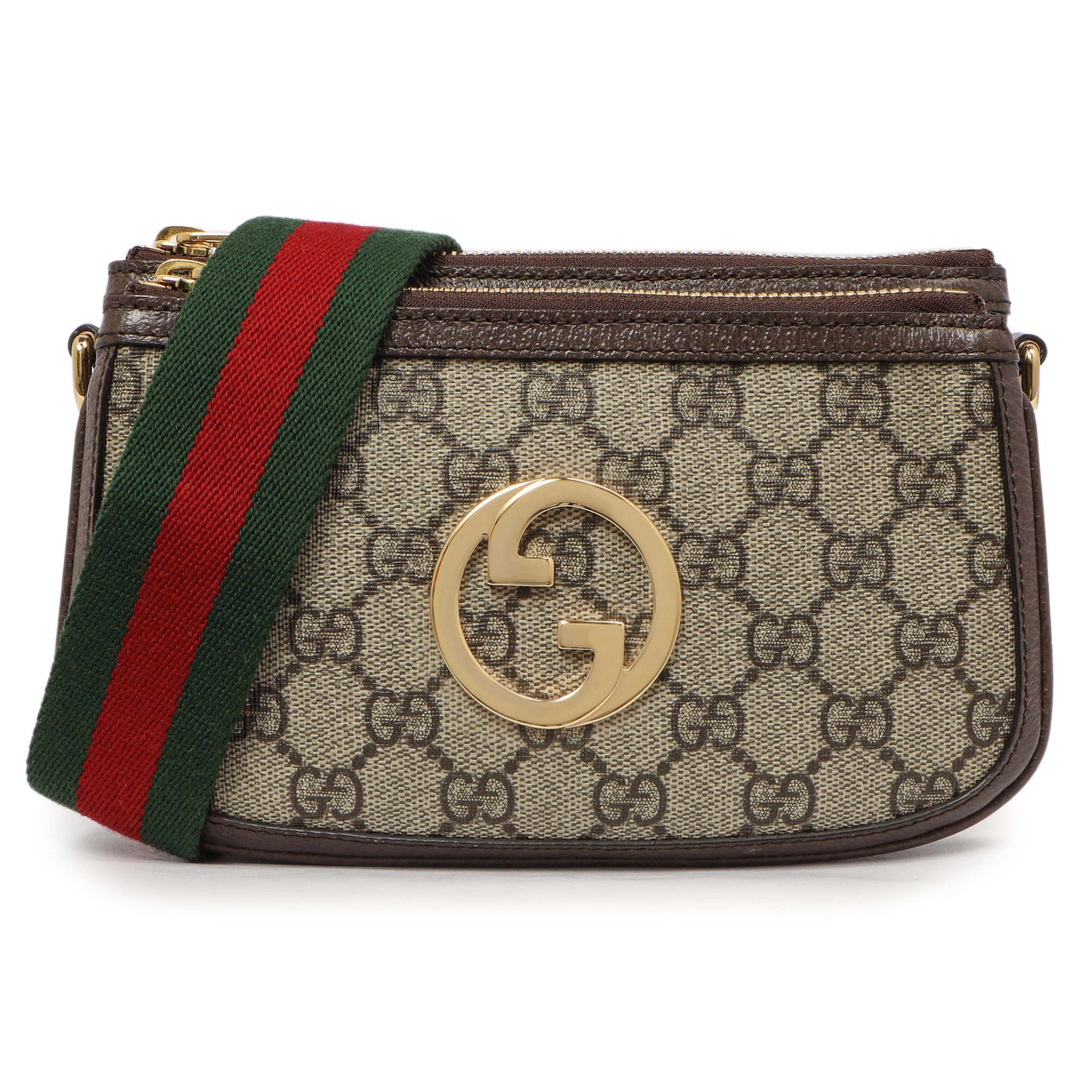 Exclusive Gucci Web Mini Blondie Crossbody Bag — Front View