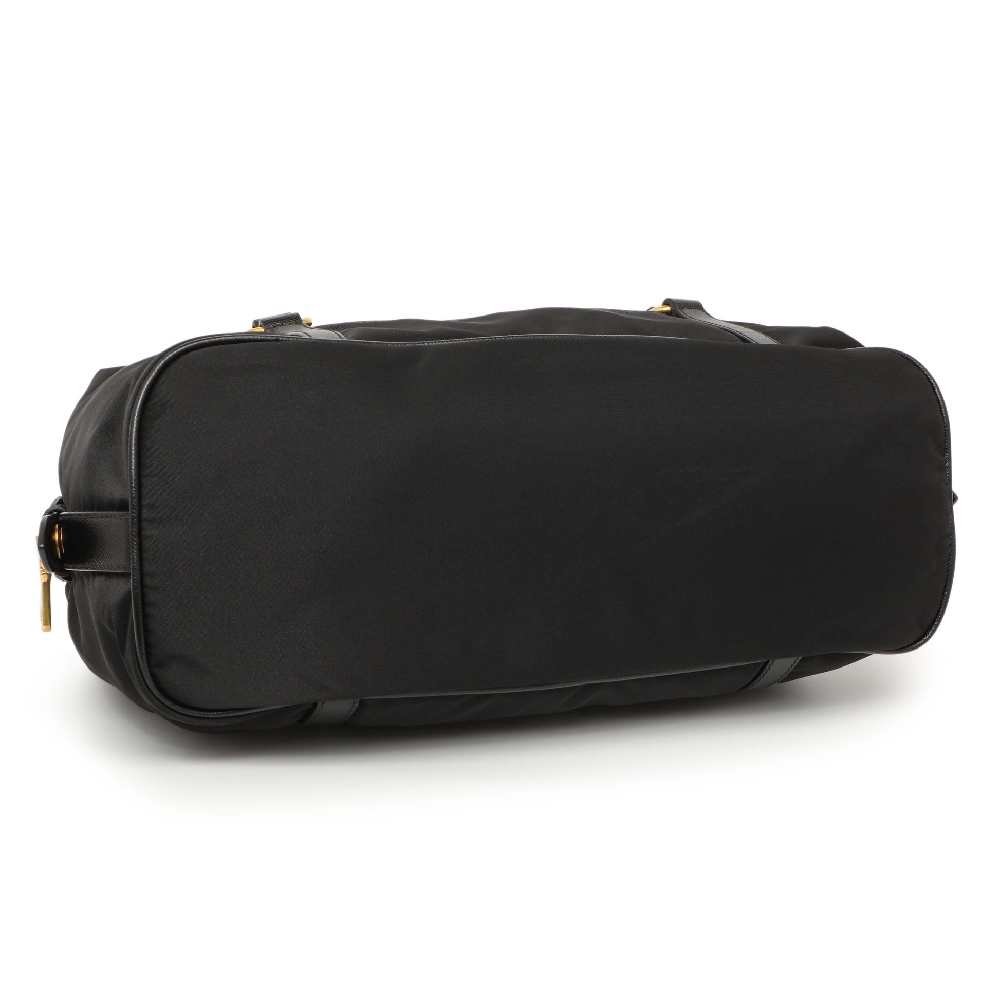 Exclusive Prada Black Nylon Canapa Shoulder Bag — Back View
