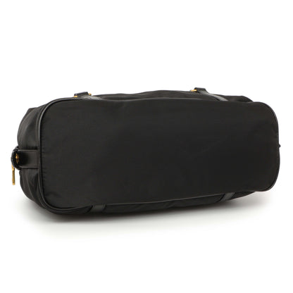 Exclusive Prada Black Nylon Canapa Shoulder Bag — Back View
